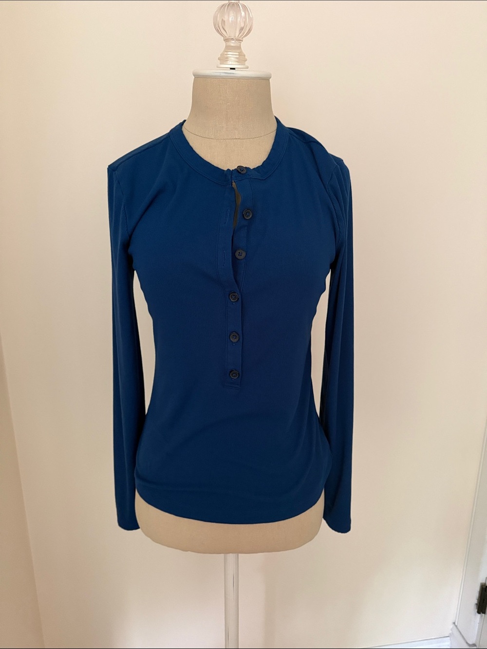Athleta Long-Sleeve Henley in Navy Blue